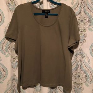 Olive scoop neck top